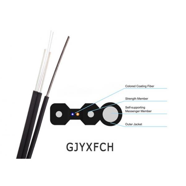 Quality 4 Core Optical Fiber Cable Self - Supporting Black / White LSZH Sheath For FTTH for sale