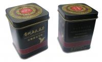 China 58x58x78Hmm Small Square Airtight Black Tea Tin Canister With Inner Lid factory