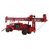 China Trailer Type Mud Rotary Drilling Rig , Mobile Borehole Drilling Machine 400m Depth factory