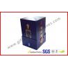 China Paper Wine Bottle Gift Box With Golden Embossed Text / Rigid White Wine Box factory