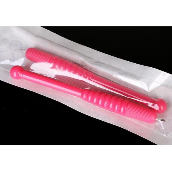 Quality Embroidery Metal Manual Eyebrow Tattoo Pen , Pink Permanent Makeup Tattoo Pen for sale