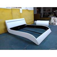 China comtemporary king size, queen size leather bed with LED light for sale