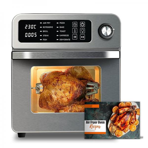 Quality 15L Electric Air Fryers With Rotisserie For Family 10 In 1 Stainless Steel Air for sale