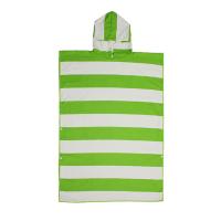 China Customized Striped Microfibre Hooded Beach Towel Poncho For Kids factory