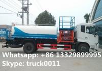 China dongfeng brand high altitude operation truck with water tanker, hot sale hydraulic bucket truck with water tank factory