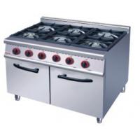 China CE 6 Burner Gas Range Commercial Cooking Equipments With Cabinet factory