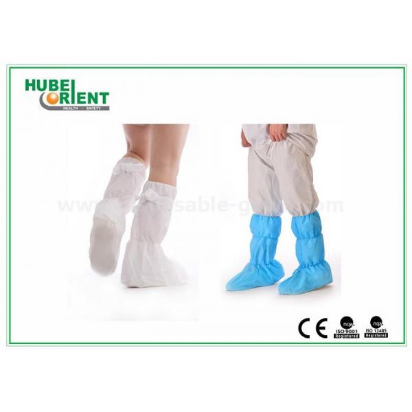 Quality Medical Use PP Coated CPE Boot Covers Non Slip Waterproof Shoe Covers For Cleaning Room for sale