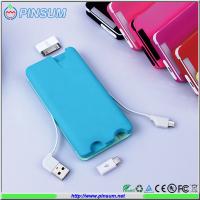 China 2015 newest credit card power bank 6000mah with all smartphone connectors factory