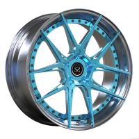 China 20inch 2 PC Piece Wheels Dark Polish Lips For Volkswagen T6 Monoblock Forged Brush Rims for sale