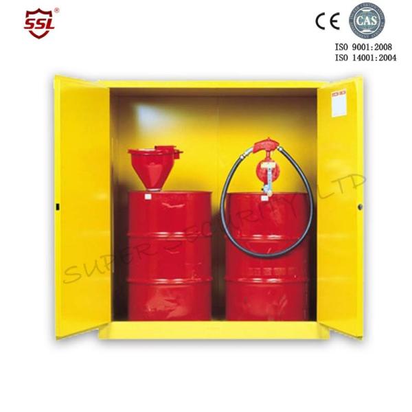 Quality Yellow Drum Flammable Storage Cabinet With Galvanized Steel Shelving for sale