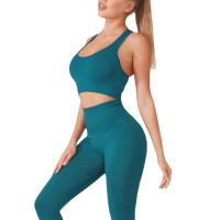 China Wholesale Custom Seamless High Waist Yoga Leggings Sports Bras 2 Pieces Fitness Gym Sets Yoga Wear for Women factory