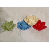 China Handmade Ceramic Flower Candle Holder Wax Holder In Solid Colors Porcelain factory