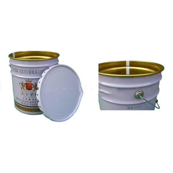 Quality Gold Phenolic Lined Chemicals Metal Bucket With Lid for sale