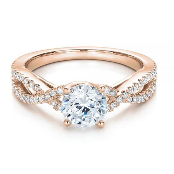 Quality Claw Setting 18K Rose Gold Ring 0.8ct With GH VS1 GIA Diamond for sale
