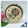 China Shinny Gifts Wholesale Colorful Rhinestones Flower Design Small Round Mirror factory