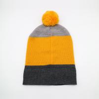 China Lightweight 58CM Knit Beanie Hats For Winter Season In Black Grey Yellow factory