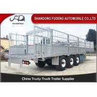 China Three Axles Aluminum Livestock Trailers / Stake Bed Trailer With Four  Main Beam factory