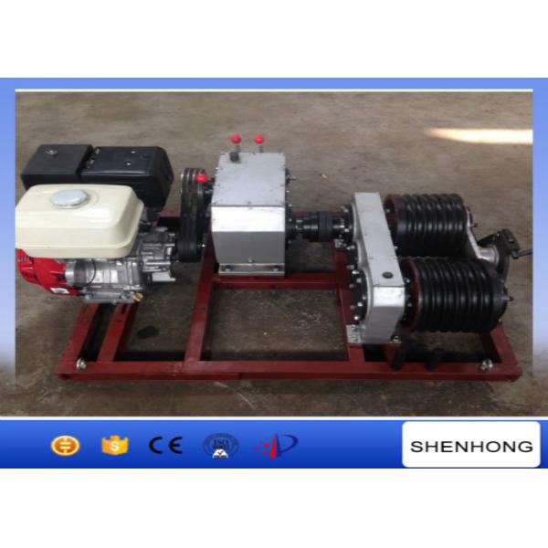 Quality 5 Ton Electric Cable Pulling Winch / Double Capstan Winch With Honda GX390 Gasoline Engine for sale