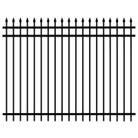 China Home Garden Decorative Black Wrought Iron Fence Panels Tubular Steel Fence factory
