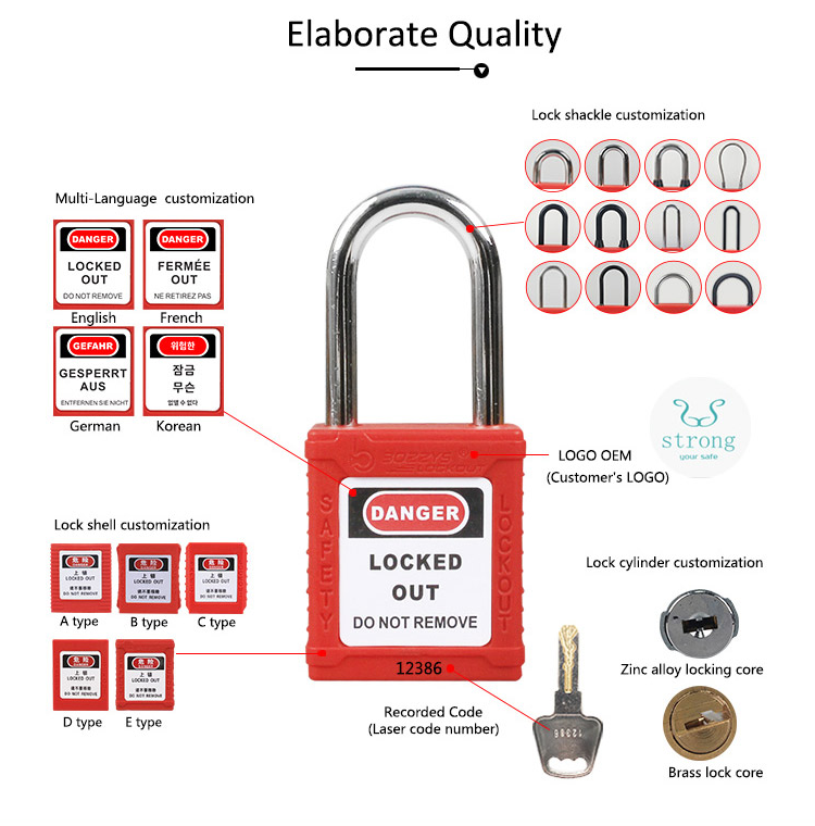 BOSH Stainless Steel Wire Plastic Safety Padlock BD-G48