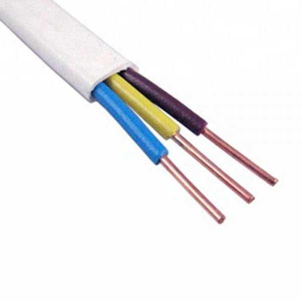 Quality Heatproof Anti Alkali 3 Core Flat Wire , Straight PVC Flat Conductor Cable for sale