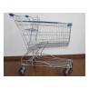 China Supermarket Metal Handcart Rustless 4 Wheels Shopping Trolley For Shop factory