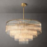 China Copper Glass Crystal Chandelier Ceiling Light Amadeo Round Chandelier 40'' factory