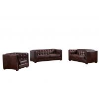 China 5 Star Hotel Full Soft Leather Sofa Set , Chocolate Brown Leather Couch American Style factory