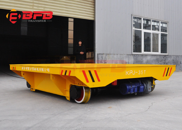 Quality Handling Electric Rail Flat Car Motorized Transfer Trolley 350t For Steel for sale