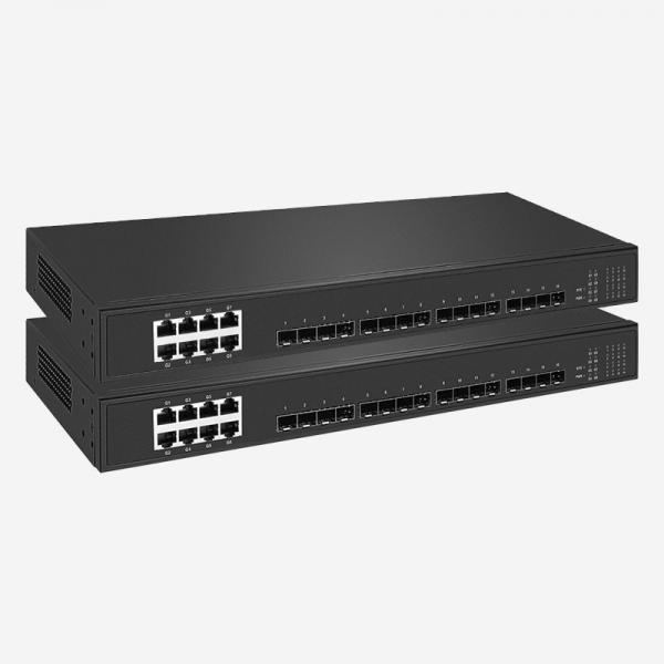 Quality High Speed Unmanaged Ethernet Switch 16 10/100/1000 Mbps RJ45 Port 8 Gigabit SFP Ports for sale