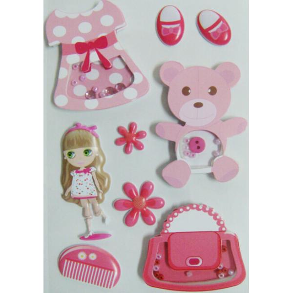 Quality Paper + PVC Puffy Cute Vintage Toy Stickers For Birthday Gift Eco Friendly for sale