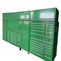 China Stainless Steel and Wood Countertops Optional Multi Drawers Tool Chest for Metal Garage factory