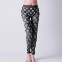 China Push up skinny  leggings for Jogger lady, body shaper , black with grey pattern design   Xll010 factory