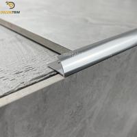 Quality 12x2500mm Satin Round Edge Tile Dividing Strip Anodized Matt Silver Aluminium for sale