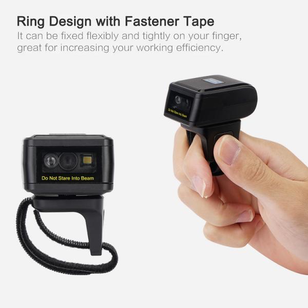 Quality Bluetooth Wireless CMOS Ring Barcode Scanner 16MB Memory For Express Industry for sale