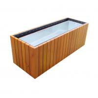 China Floor Boughpot Type Large Wooden Planters With Sandblasting Zinc Spraying Finish factory