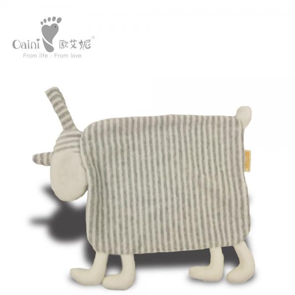 Quality Customised Huggable Baby Comforter Toy Stripe Sheep Sleep Comforter Toy for sale