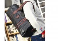 China Black Mens Waterproof Travel Bags Gym Leather Duffle Bag 53X18X21cm factory