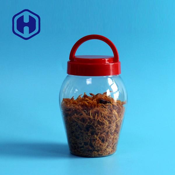Quality Canned Food Packaging Plastic Pickle Jars 590ml Screw Top Lids Customized Shape for sale