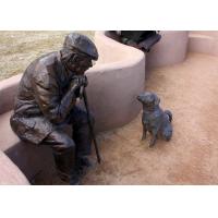 China Old Man And Dog Bronze Statue For Home Garden Public Decoration factory