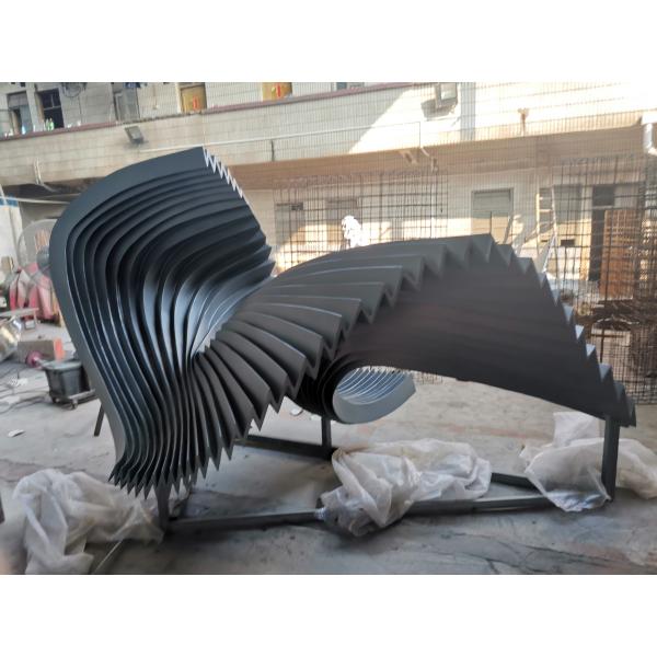 Quality Wave Folding Outdoor Metal Art Sculpture , Pool Installation Stainless Steel Metal Sculpture for sale