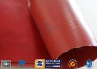 China Removable Insulation Jacket 0.45mm Red Color 510g Silicone Coated Fiberglass Fabric factory