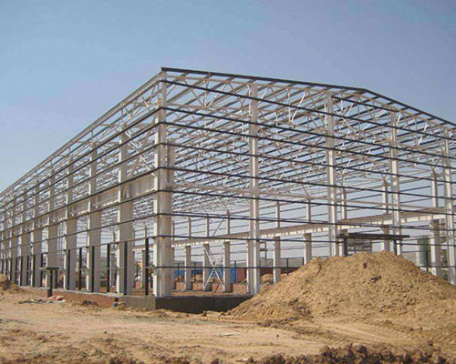 Quality Industrial Steel Portal Frame Building / Light Steel Construction Sandwich Panel Wall for sale