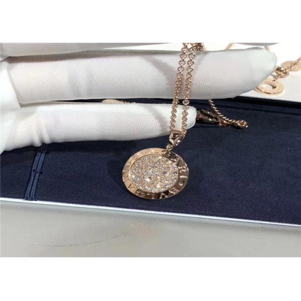 Quality Luxury 18K Gold Diamond Necklace , Personalized High End Fashion Jewelry for sale