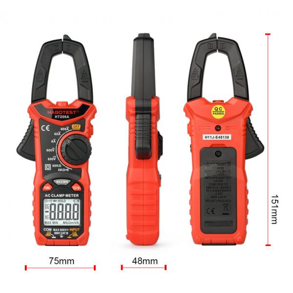 Quality 6000 Counts 60M Ohm 2xAAA Batteries AC Clamp Meter for sale
