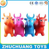 China non-toxic eco friendly plastic inflatable cow jumping horse toy for sale