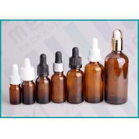 Quality 5ml - 100ml Amber Dropper Bottles , Cosmetic Essential Oil Dropper Bottle for sale