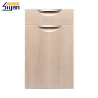 China Laminating Modern Kitchen Cabinet Doors Front With Light Wood Grain factory