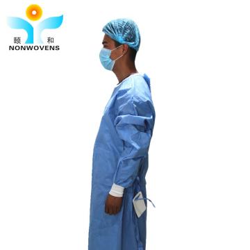 Quality 18-50gsm Disposable Sms Surgical Gown Knitted Sleeve Lightweight for sale