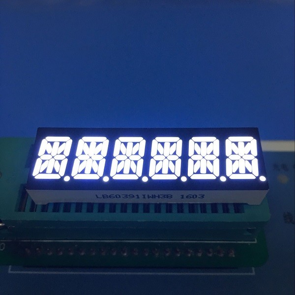 Quality Ultra white 10mm Six digit 14 segment led display common anode for Instrument panel for sale